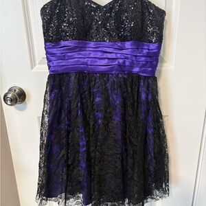 Elegant Purple and Black Dress